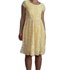 NY COLLECTION Yellow Lace Sunday Dress